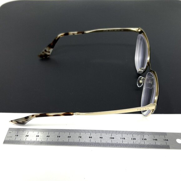 Prada Eyeglasses Frames VPR 55S QE3-1O1 Black Gold Cat Eye Full Rim 52-16-140 - Picture 10 of 10